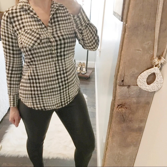 Merona plaid hi-low pullover top - Picture 2 of 4